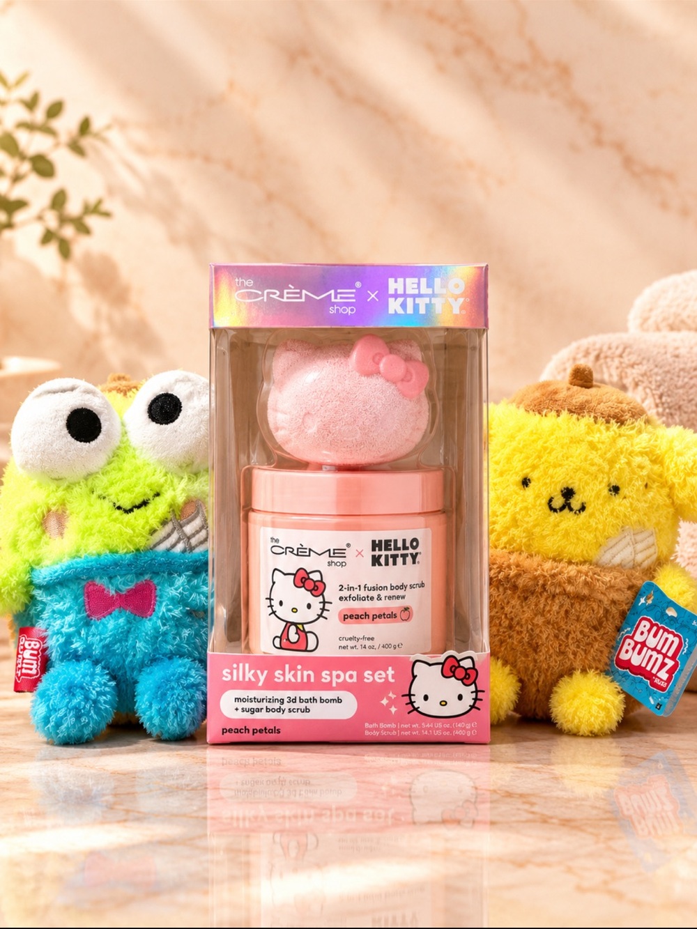 Crème shop-hello kitty bath set plus keropi and pompom bumbumz nwt